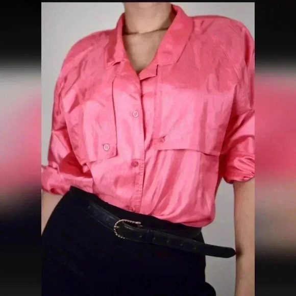 Diane Von Furstenberg Hot Pink Button Up - Picture 5 of 7